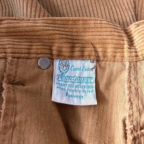 70s vintage corduroy mini skirt tan JC Penney highwaisted flared boho hippy. - Picture 3 of 4